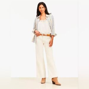 Loft Mid Rise Wide Leg Jean Ivory